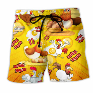 Chicken The Pet That Poops Breakfast - Beach Short - Owl Ohh - Owl Ohh