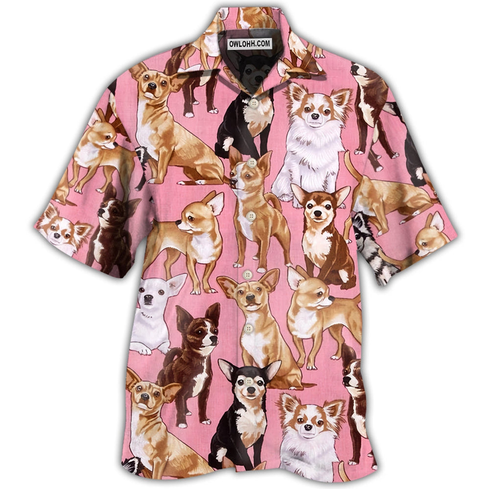 Chihuahua Dog Basic Pink - Hawaiian Shirt - Owl Ohh - Owl Ohh