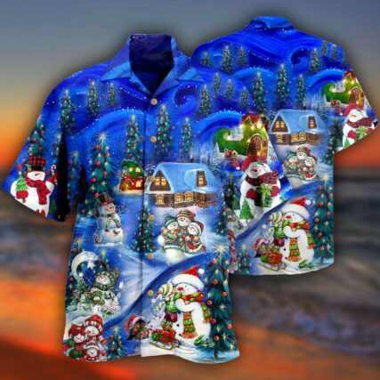 Snowman Chilling With My Snowmies - Hawaiian Shirt - Owl Ohh - Owl Ohh
