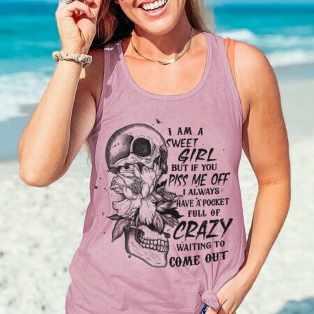 I AM A SWEET GIRL BUT IF YOU PISS ME OFF FLOWER SKULL ALL OVER PRINT - YHHN2112224