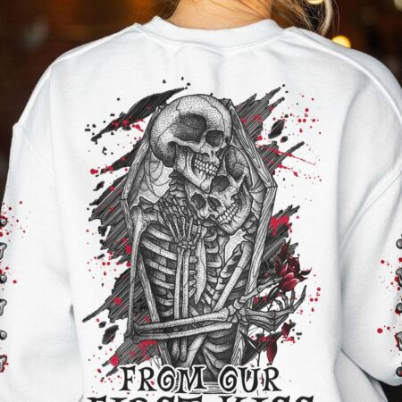 FROM OUR FIRST KISS SKELETON COUPLE ALL OVER PRINT - TLNO2812222
