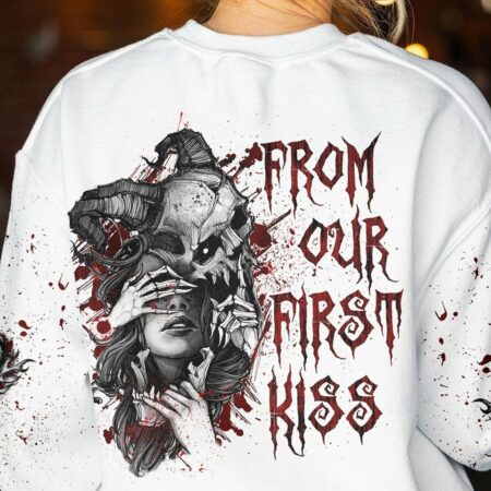 FROM OUR FIRST KISS SKULL COUPLE ALL OVER PRINT - YHLN0501232