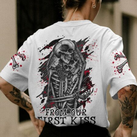 FROM OUR FIRST KISS SKELETON COUPLE ALL OVER PRINT - TLNO2812222