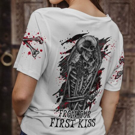 FROM OUR FIRST KISS SKELETON COUPLE ALL OVER PRINT - TLNO2812222