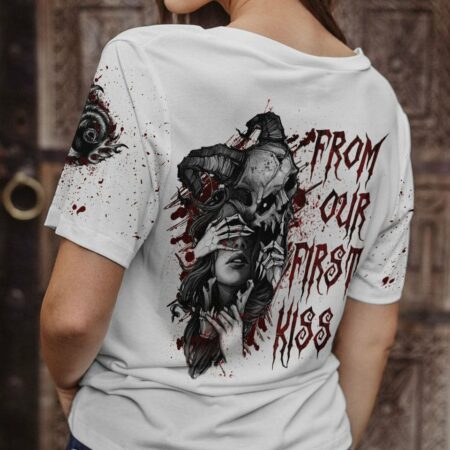 FROM OUR FIRST KISS SKULL COUPLE ALL OVER PRINT - YHLN0501232