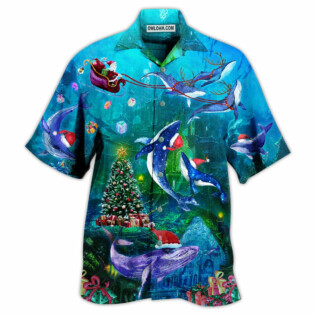 Whale Chirstmas Whales Under The Sea - Hawaiian Shirt - Owl Ohh - Owl Ohh