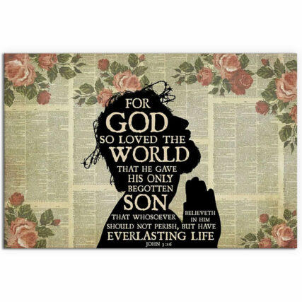 Jesus Christian For God So Loved The World - Horizontal Poster - Owl Ohh - Owl Ohh