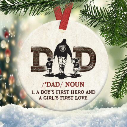 Christmas Gift Dad A Boys First Hero And A Girls First Love - Circle Ornament - Owl Ohh - Owl Ohh