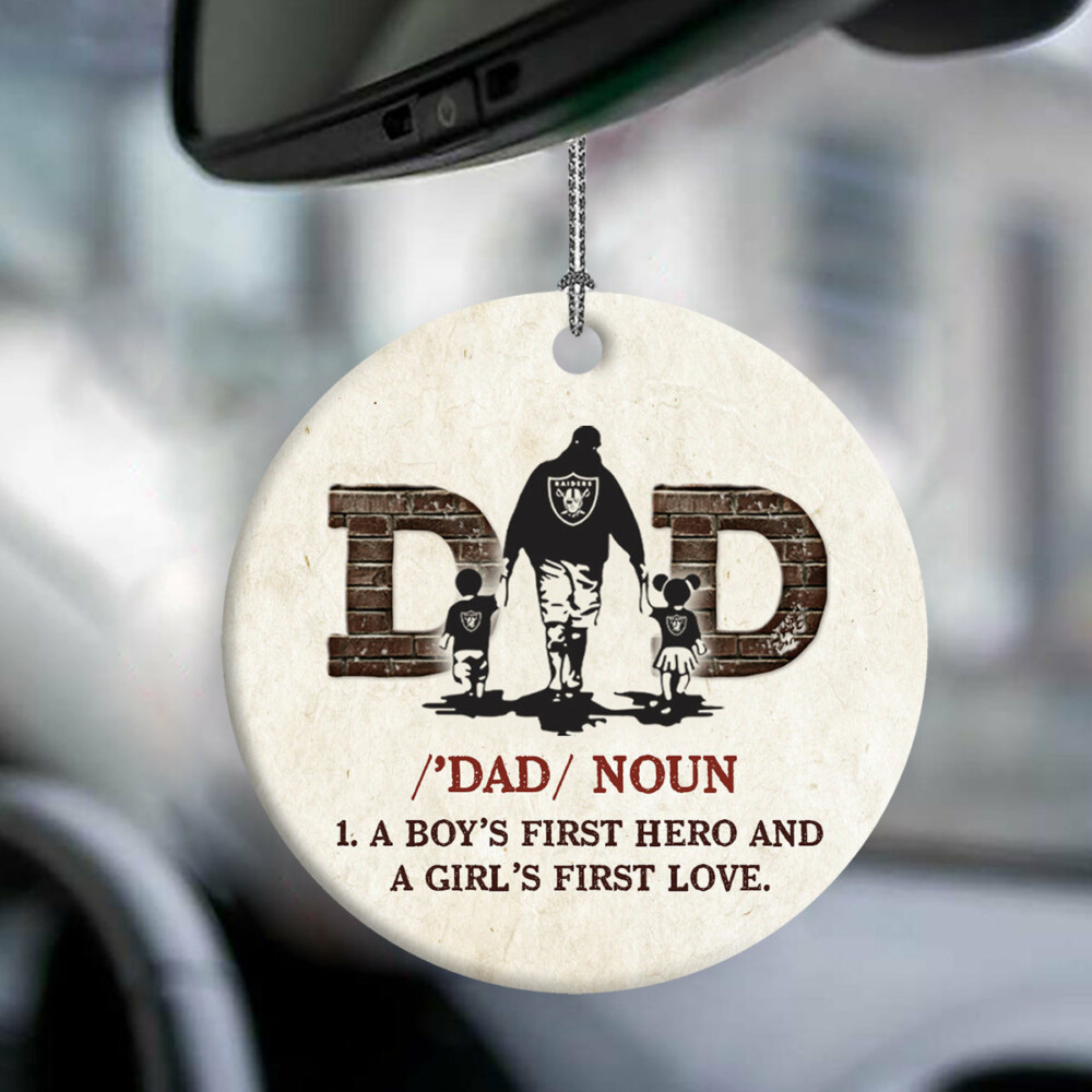 Christmas Gift Dad A Boys First Hero And A Girls First Love - Circle Ornament - Owl Ohh - Owl Ohh