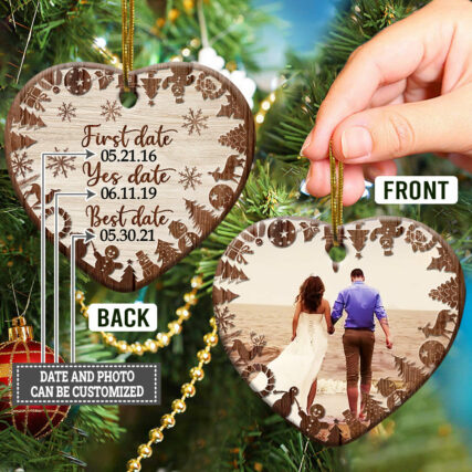 Christmas Gift First Date - Heart Ornament - Owl Ohh - Owl Ohh