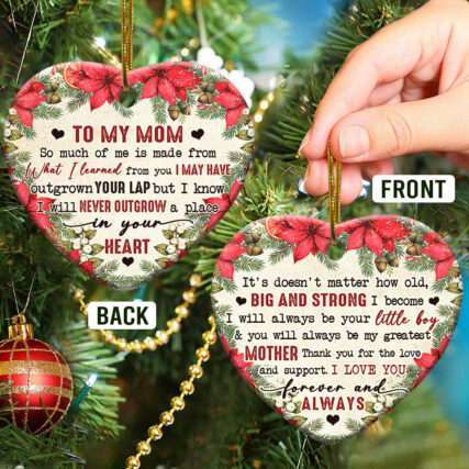 Christmas Gift To My Mom - Heart Ornament - Owl Ohh - Owl Ohh