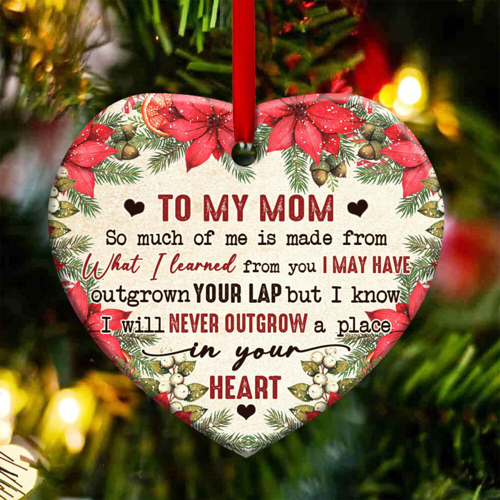 Christmas Gift To My Mom - Heart Ornament - Owl Ohh - Owl Ohh
