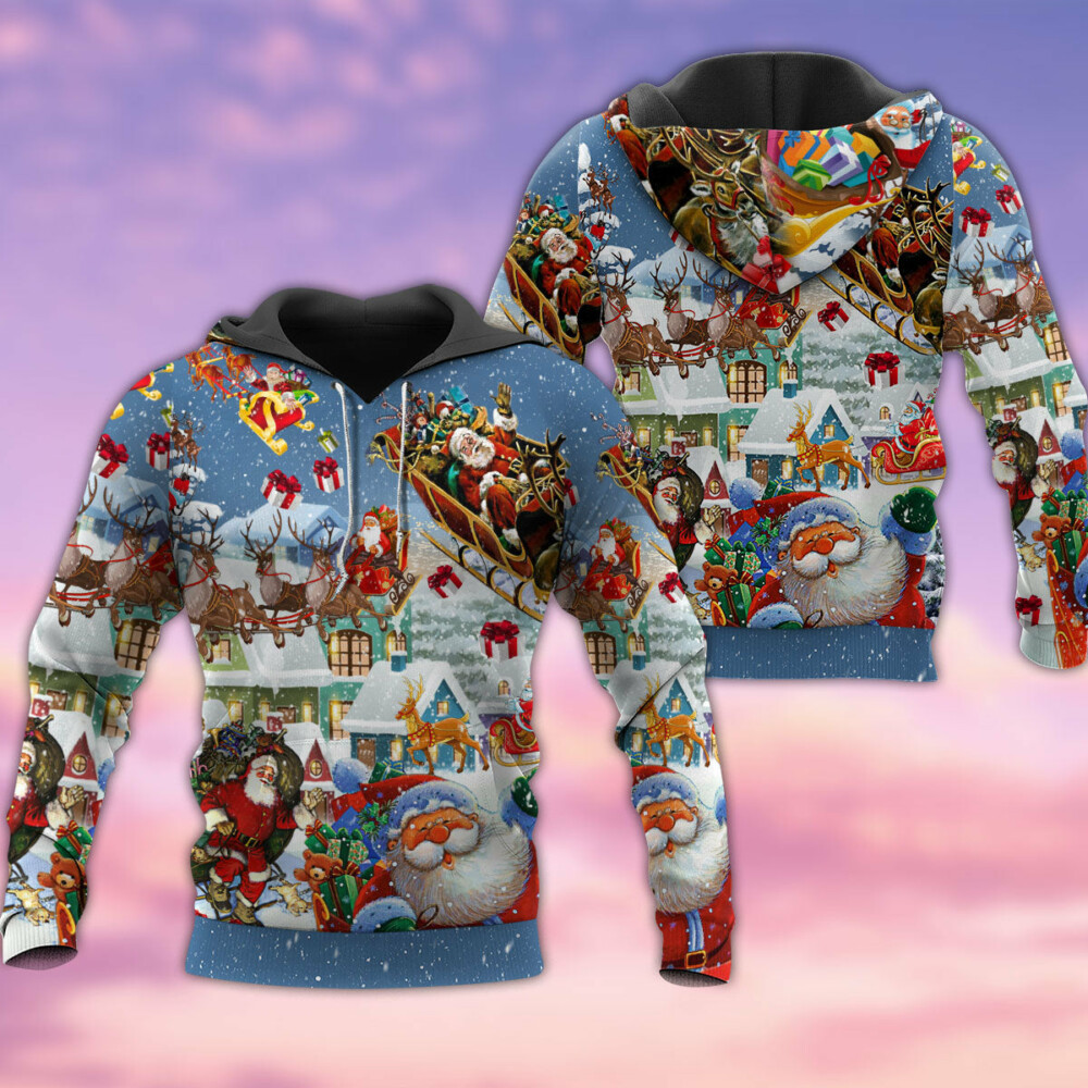 Christmas Say Hi From Santa With Snow - Hoodie - Owl Ohh - Owl Ohh