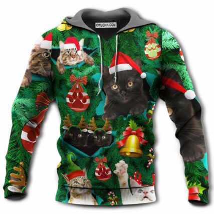 Christmas Cats Meowy Mas - Hoodie - Owl Ohh - Owl Ohh