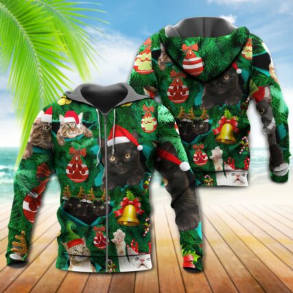 Christmas Cats Meowy Mas - Hoodie - Owl Ohh - Owl Ohh