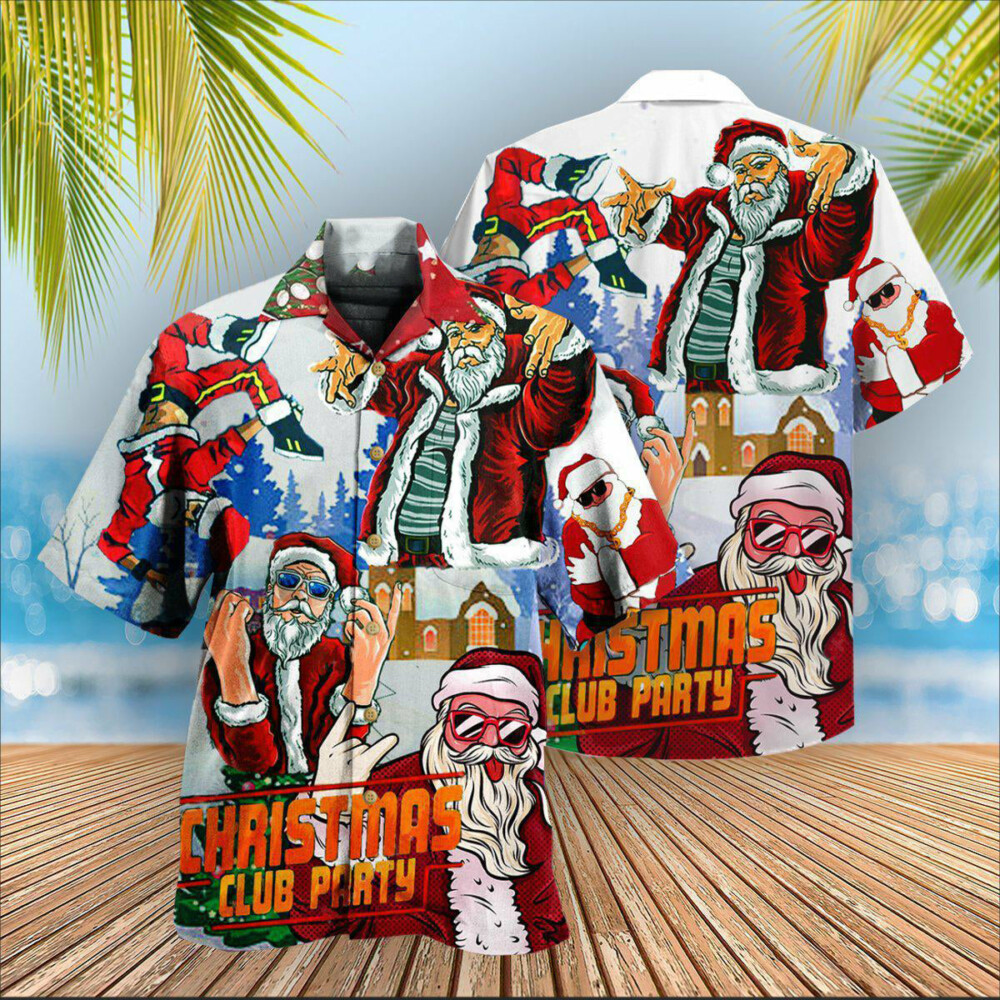 Christmas Christmas Club Party Santa Dances Like A Star - Hawaiian Shirt - Owl Ohh - Owl Ohh