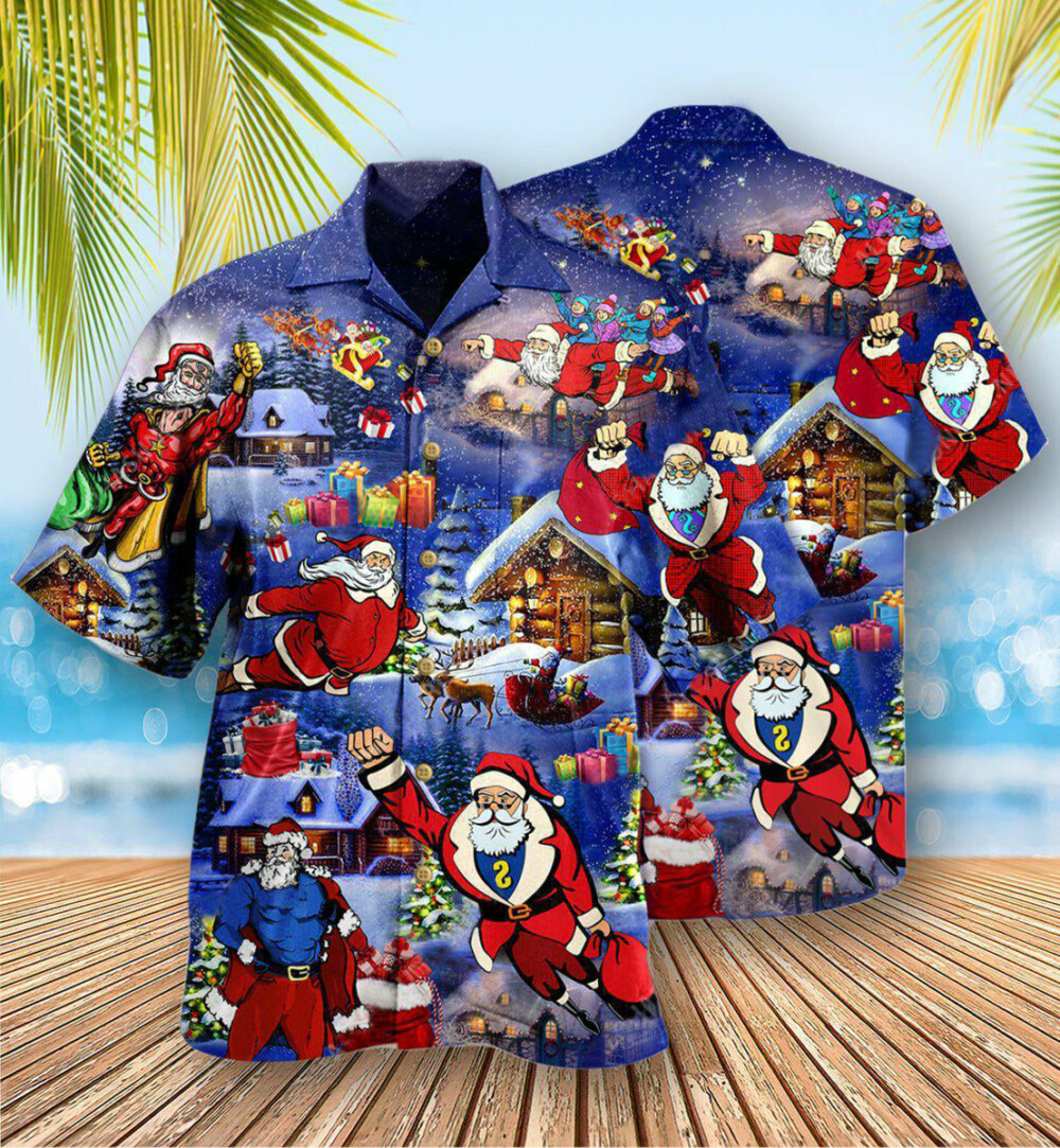 Christmas Christmas Flying Super Santa - Hawaiian Shirt - Owl Ohh - Owl Ohh