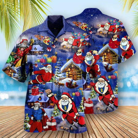 Christmas Christmas Flying Super Santa - Hawaiian Shirt - Owl Ohh - Owl Ohh