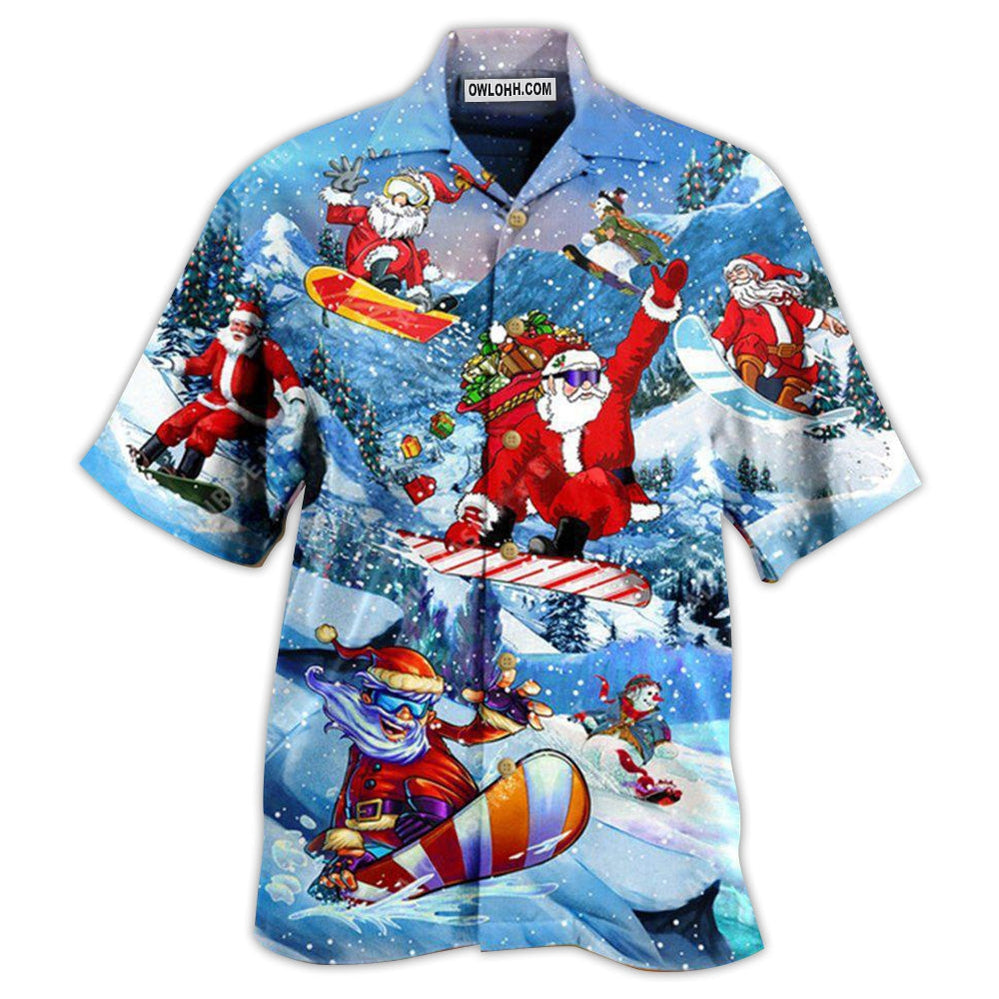 Christmas Close To Heaven Down To Earth Snowboarding With Snow - Hawaiian Shirt - Owl Ohh - Owl Ohh