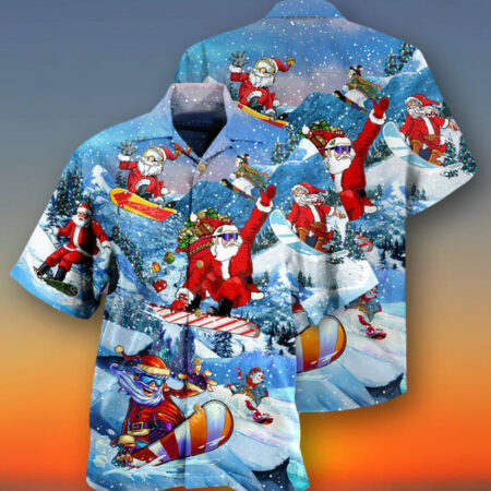 Christmas Close To Heaven Down To Earth Snowboarding With Snow - Hawaiian Shirt - Owl Ohh - Owl Ohh