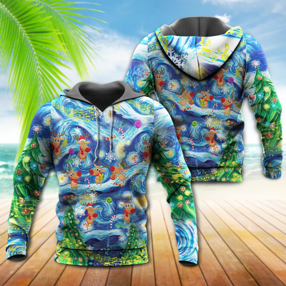 Christmas Dancing Reindeers Happy - Hoodie - Owl Ohh - Owl Ohh