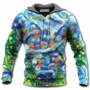 Christmas Dancing Reindeers Happy - Hoodie - Owl Ohh - Owl Ohh