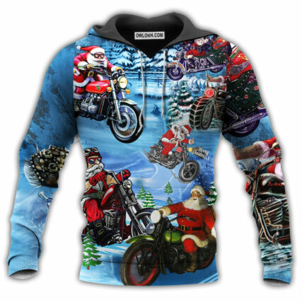 Christmas Driving With Santa Claus With Colorful - Hoodie - Owl Ohh - Owl Ohh