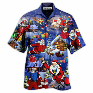 Christmas Christmas Flying Super Santa - Hawaiian Shirt - Owl Ohh - Owl Ohh