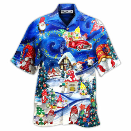 Christmas Hanging With My Gnomies And Car - Hawaiian Shirt - Owl Ohh - Owl Ohh
