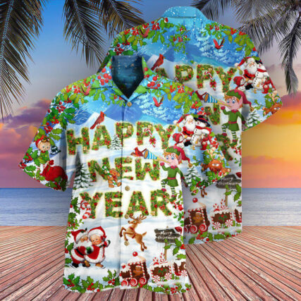 Christmas Happy New Year Snow Merry Christmas - Hawaiian Shirt - Owl Ohh - Owl Ohh