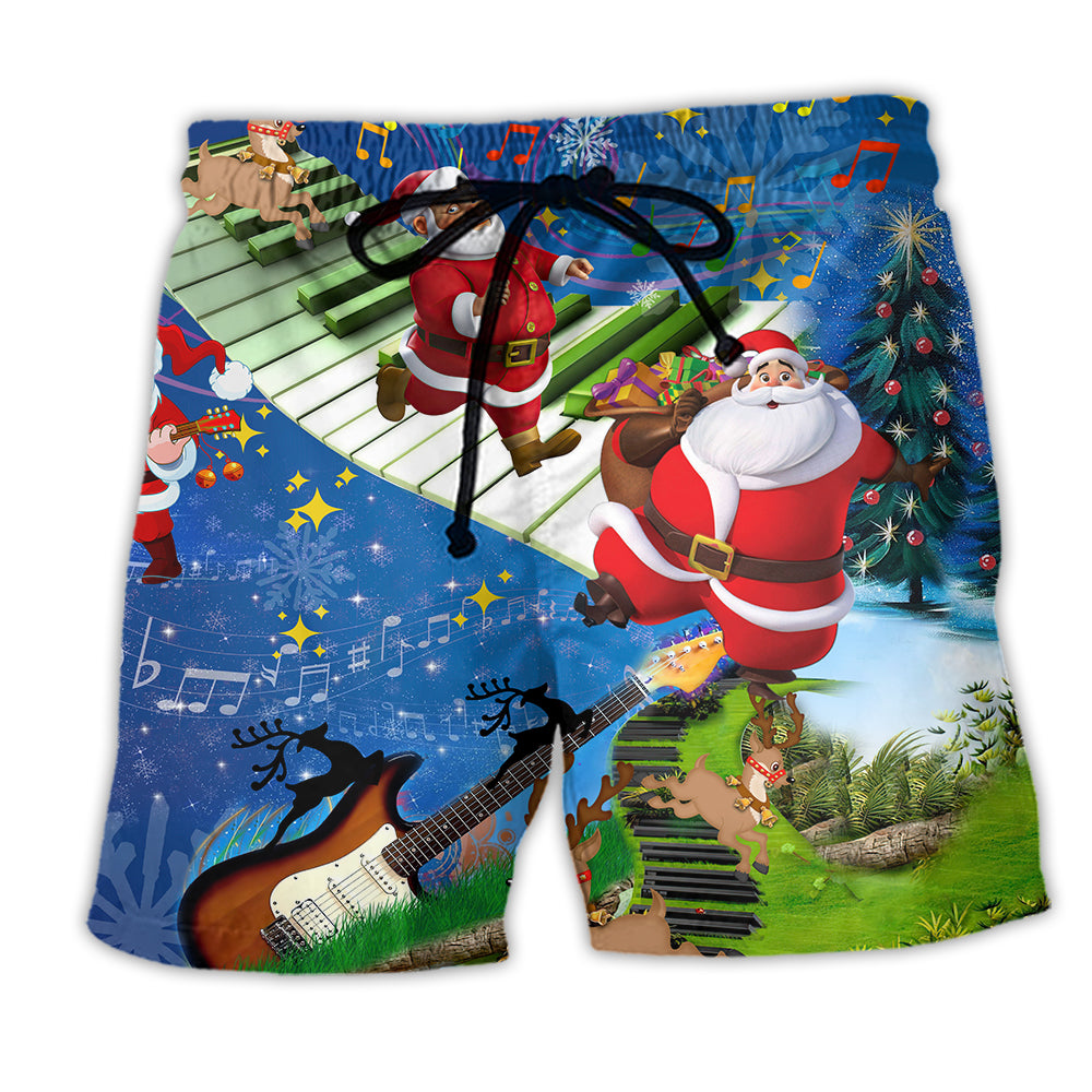 Christmas Jumping On Musical Instrument - Beach Short - Owl Ohh - Owl Ohh