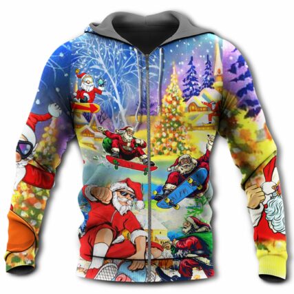 Christmas Jumping On Skateboard - Hoodie - Owl Ohh - Owl Ohh