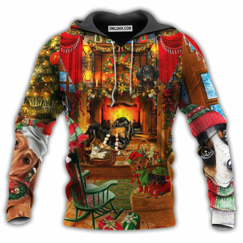 Christmas Love Home Love Dogs With Red Style - Hoodie - Owl Ohh - Owl Ohh