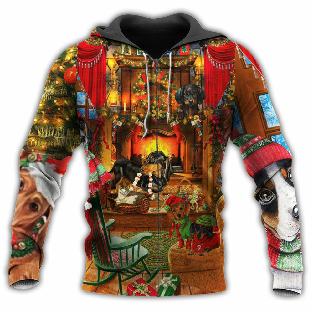 Christmas Love Home Love Dogs With Red Style - Hoodie - Owl Ohh - Owl Ohh