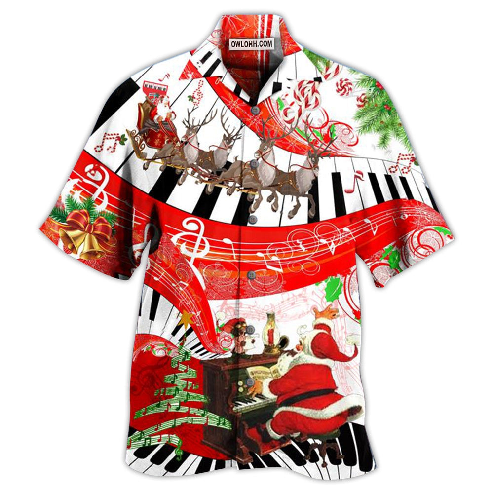 Piano Music Merry Christmas Love - Hawaiian Shirt - Owl Ohh - Owl Ohh