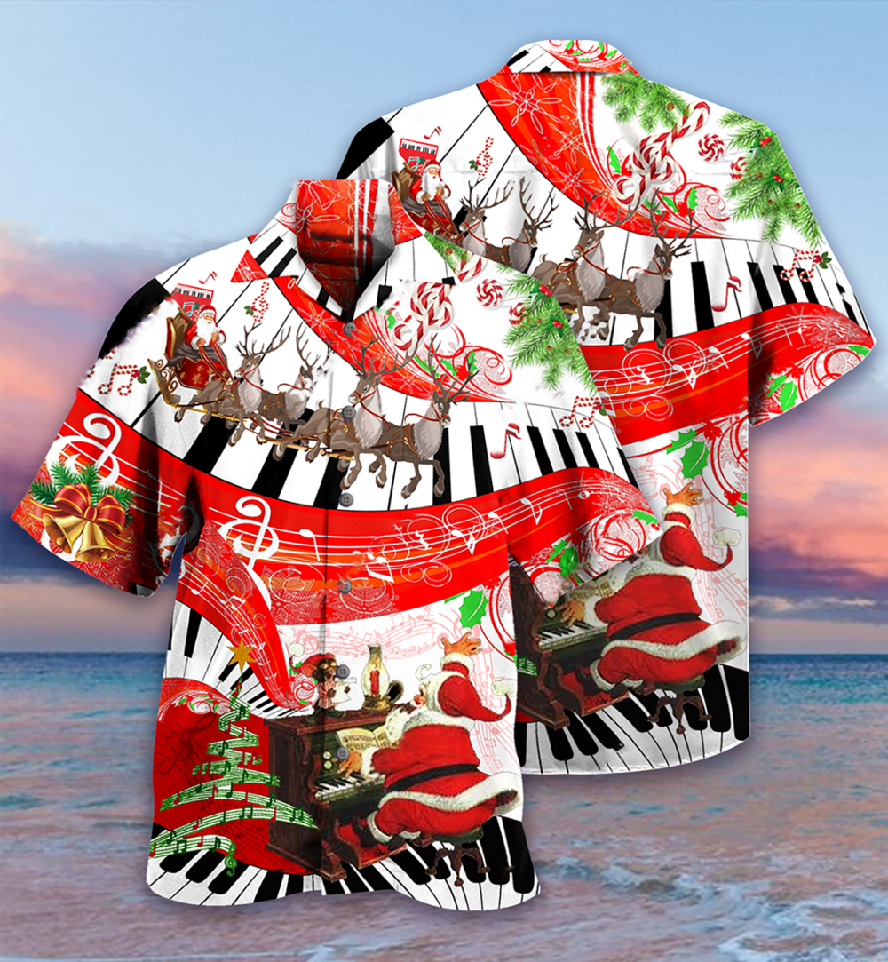 Piano Music Merry Christmas Love - Hawaiian Shirt - Owl Ohh - Owl Ohh