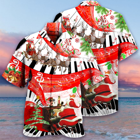 Piano Music Merry Christmas Love - Hawaiian Shirt - Owl Ohh - Owl Ohh