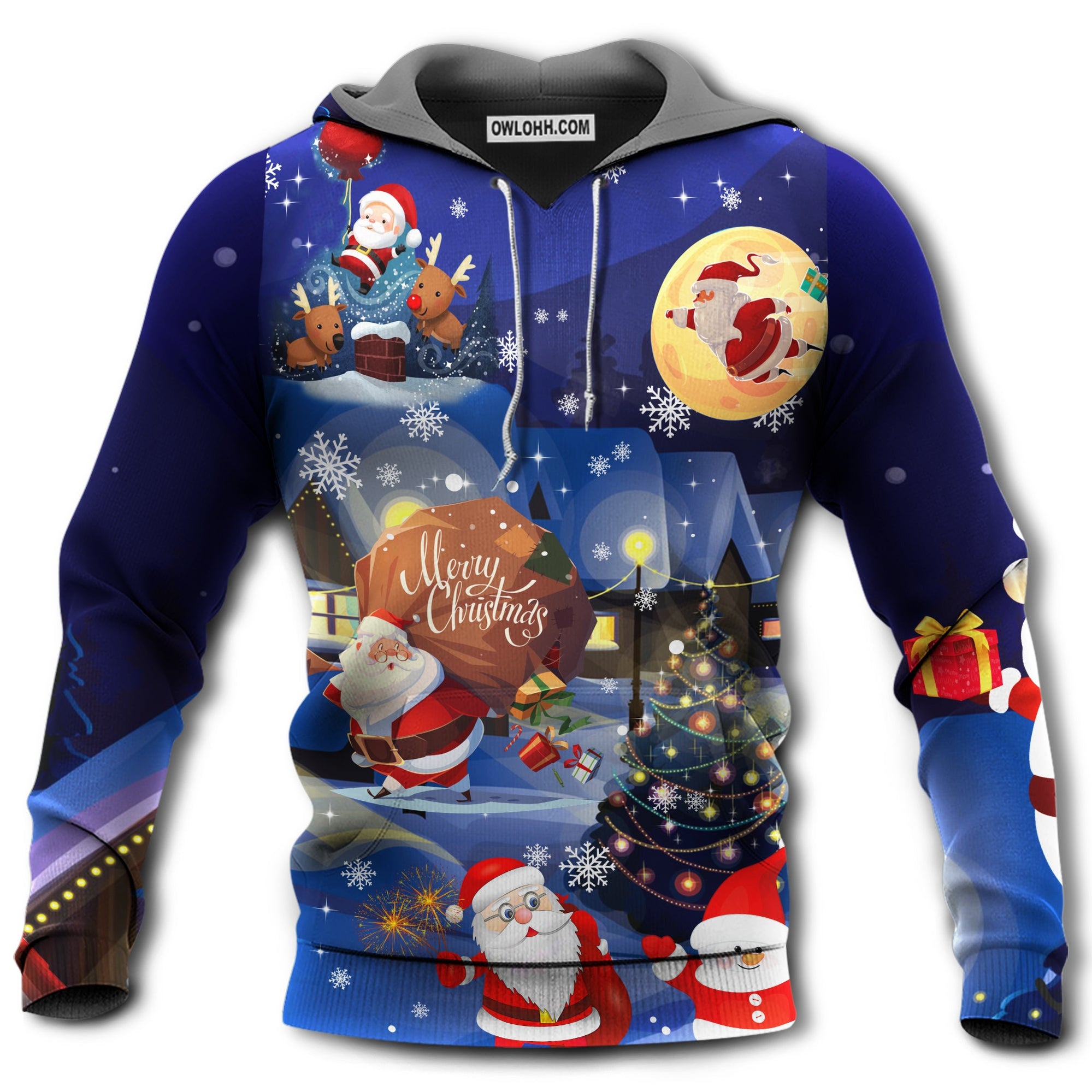 Christmas Love Santa And Gifts Night - Hoodie - Owl Ohh - Owl Ohh