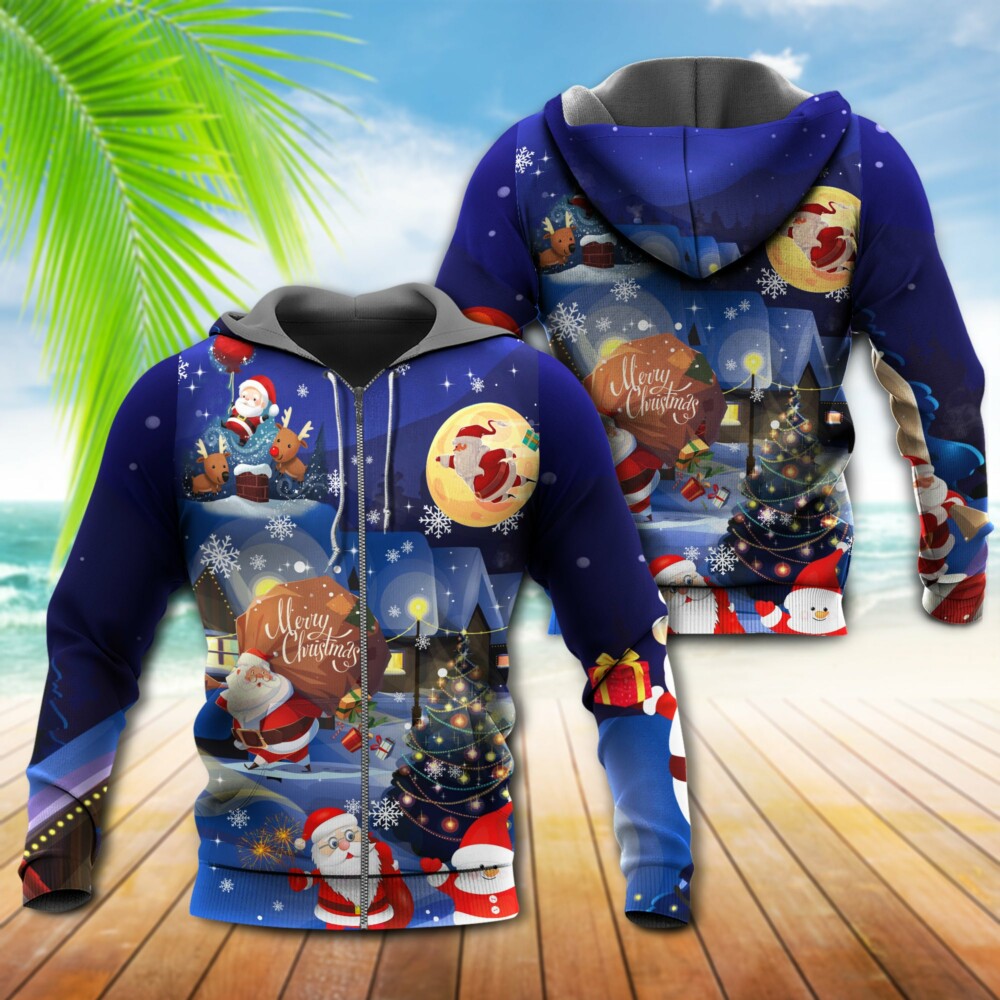 Christmas Love Santa And Gifts Night - Hoodie - Owl Ohh - Owl Ohh