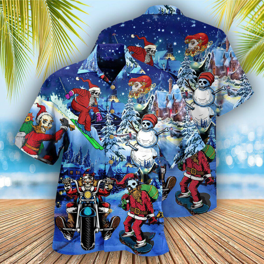 Christmas Merry Christmas With Skull - Hawaiian Shirt - Owl Ohh - Owl Ohh