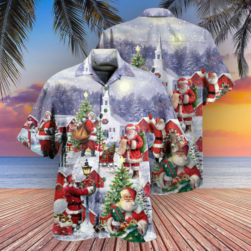 Christmas Merry Xmas Santa Claus Is Coming - Hawaiian Shirt - Owl Ohh - Owl Ohh