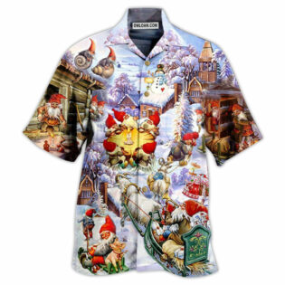 Christmas Oh Santa Claus Gnomes In Snow - Hawaiian Shirt - Owl Ohh - Owl Ohh
