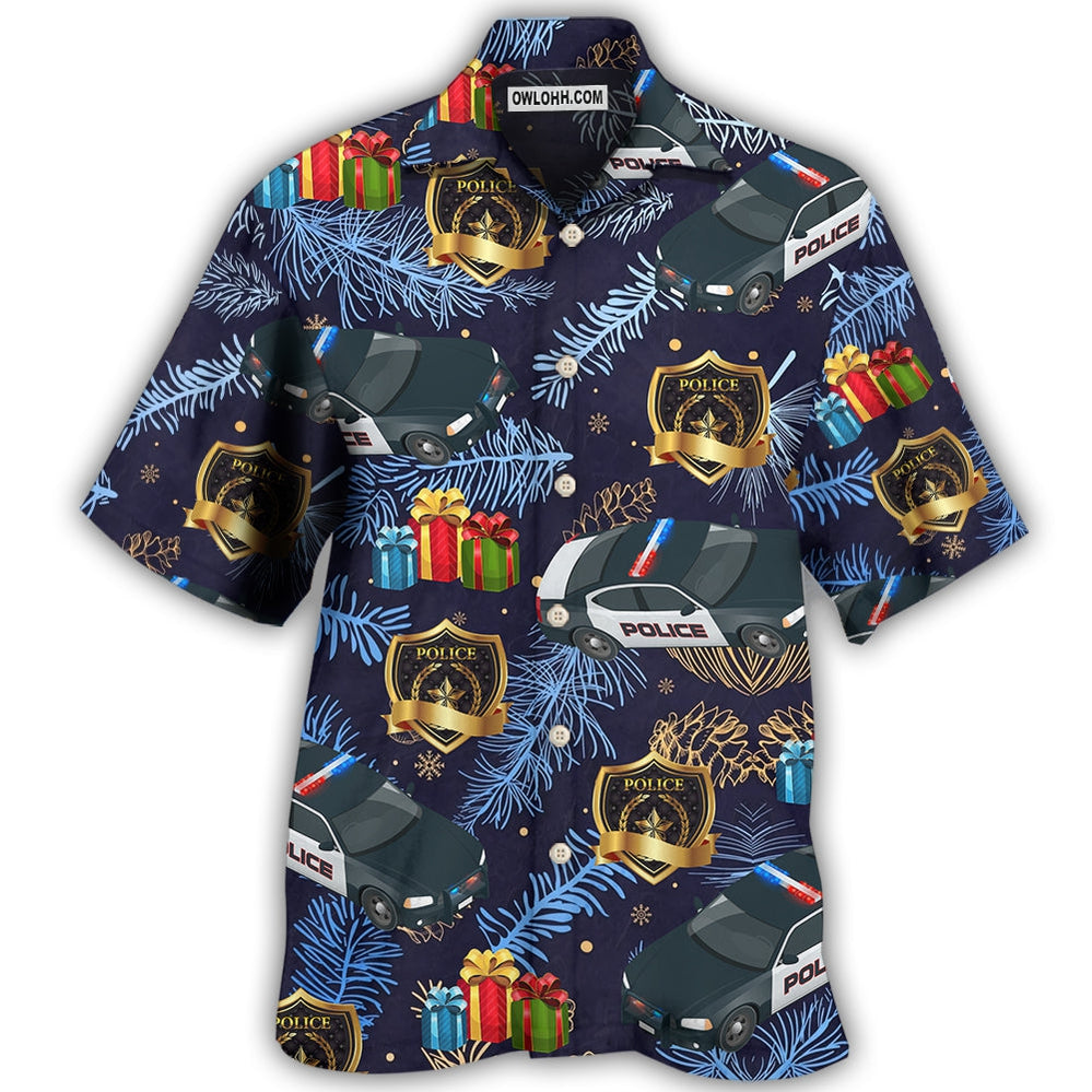 Christmas Police Pattern Merry Christmas - Hawaiian Shirt - Owl Ohh - Owl Ohh
