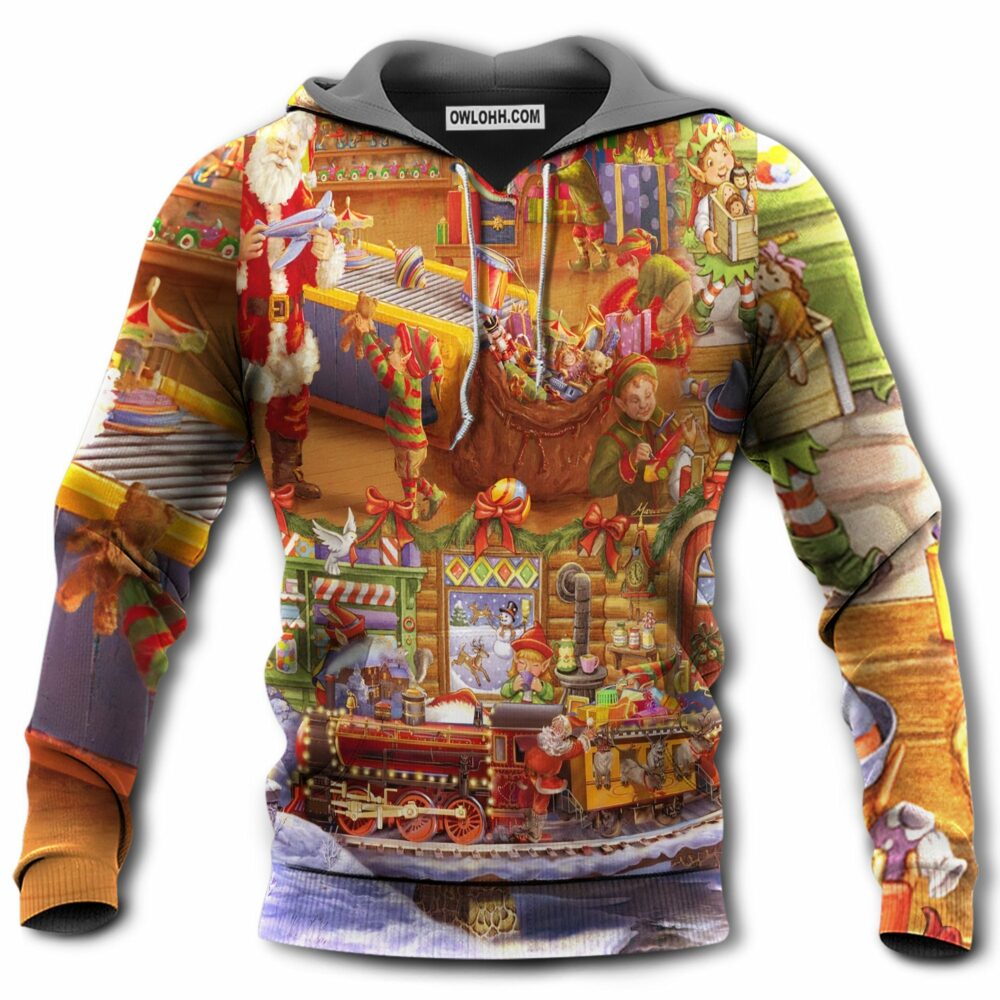 Christmas Santa And Happiness - Hoodie - Owl Ohh - Owl Ohh
