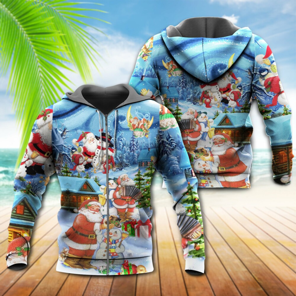 Christmas Santa And Snowman Best Friends - Hoodie - Owl Ohh - Owl Ohh