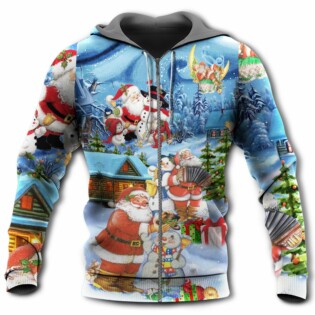 Christmas Santa And Snowman Best Friends - Hoodie - Owl Ohh - Owl Ohh