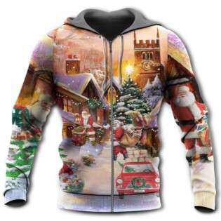 Christmas Santa Bring Gifts Truck - Hoodie - Owl Ohh - Owl Ohh