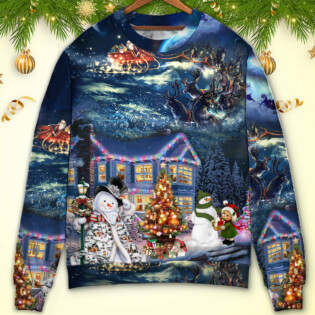 Christmas Santa Claus Family In Love Light Art Style - Sweater - Ugly Christmas Sweaters - Owl Ohh - Owl Ohh