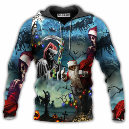 Christmas Santa Claus Skull Classic Style - Hoodie - Owl Ohh - Owl Ohh