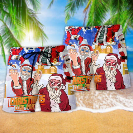 Christmas Santa Dances Like A Star - Beach Short - Owl Ohh - Owl Ohh